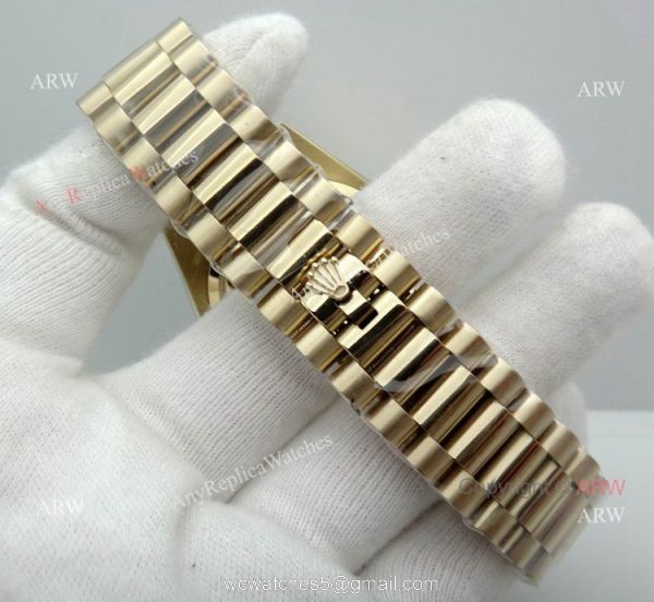 Rolex Day-Date White Dial Yellow Gold Watch 40mm Rolex Presidential Replica Watch 7