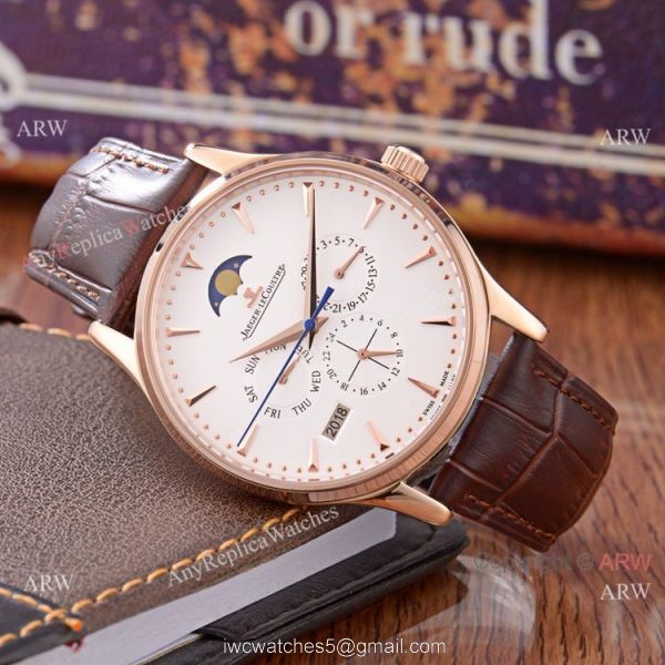 Jaeger-LeCoultre Perpetual Calendar 41mm Watch Replica Rose Gold White Face 7