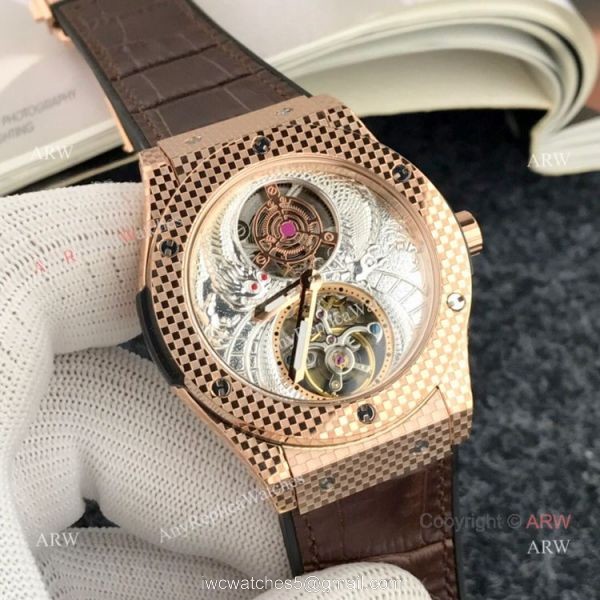 High Quality Hublot Classic Fusion Tourbillon Men Watch Rose Gold 7
