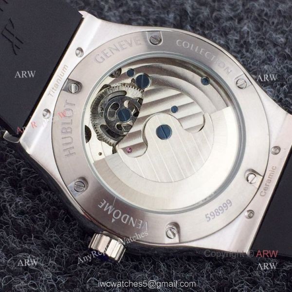 Replica Hublot Classic Fusion Squelette Tourbillon All Black Watches 7