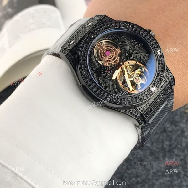 Best Hublot Classic Fusion Tourbillon Iced Out Watch Hublot Knock off 7