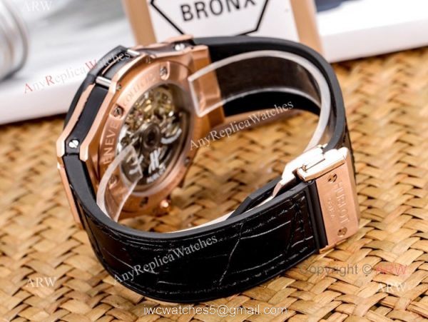 Fake Hublot Classic Fusion Rose Gold Skeleton Wristwatch 45mm 7
