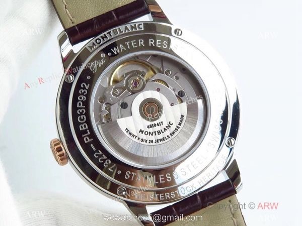 Montblanc AAA Watches Heritage Spirit 2824 Rose Gold Silver Dial Watch 7