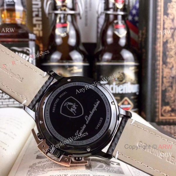 Copy Lamborghini Herrenuhr Quartz watch Rose Gold Bezel Silver Dial 7