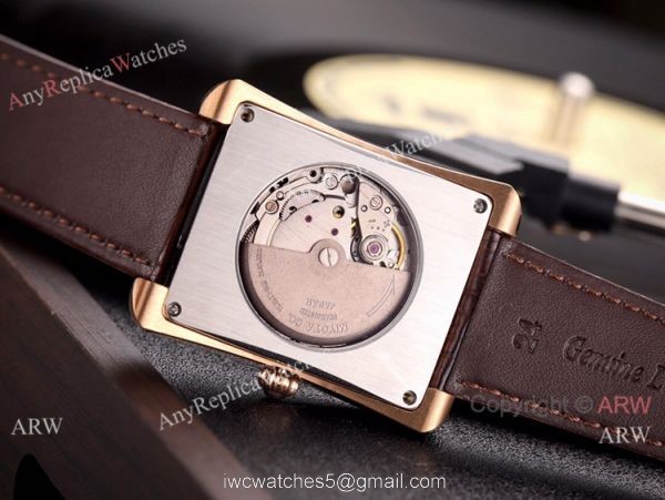 Copy Piaget Automatic Watches 40mm SS Black Dial Black Leather Band 7
