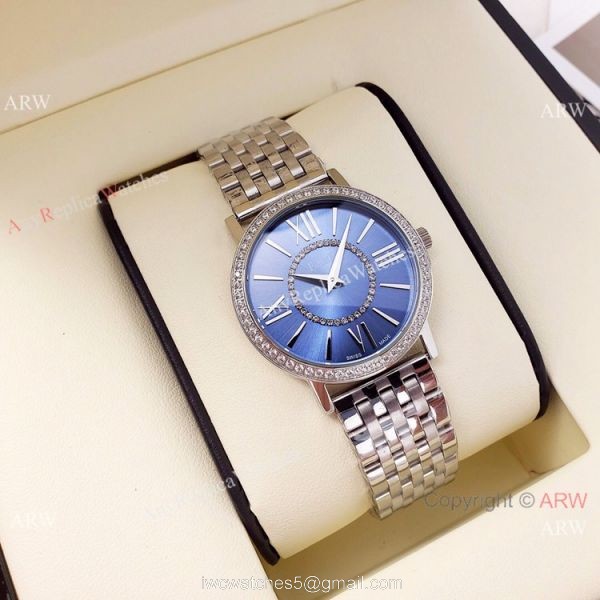 Best Copy Piaget Ladies Quartz Watches Stainless Steel Black Face 36mm 7