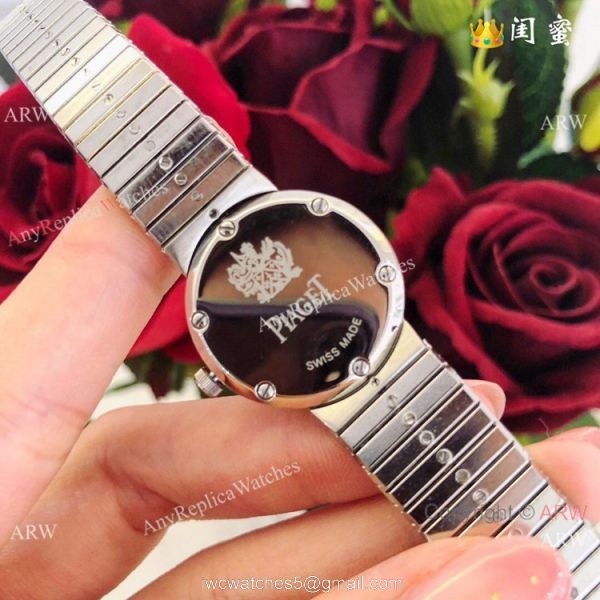 Swiss Grade Copy Piaget Polo Diamond Rose Gold Watch Ladies size 7