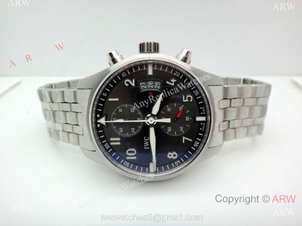 Replica Swiss IWC Pilot 7750 Stainless Steel Gray Dial Watch 43MM 7