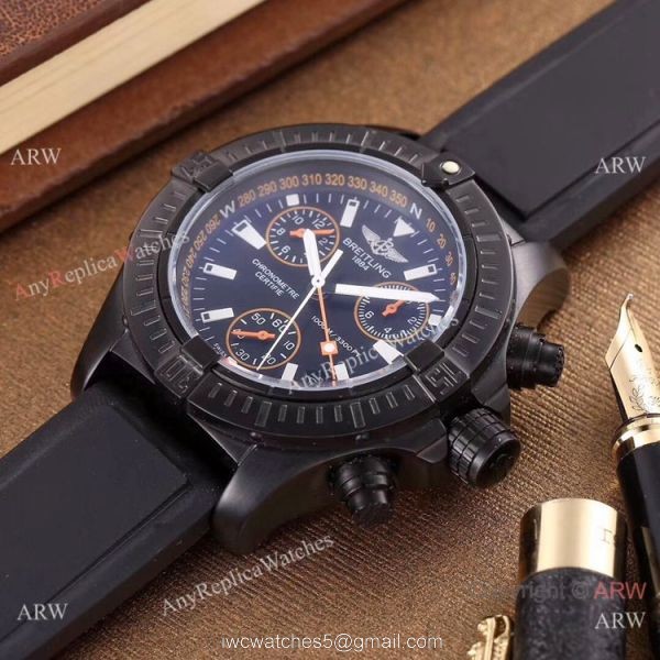 Japan Grade Copy Breitling Avenger Seawolf Chronograph Watches Black Rubber Strap 7
