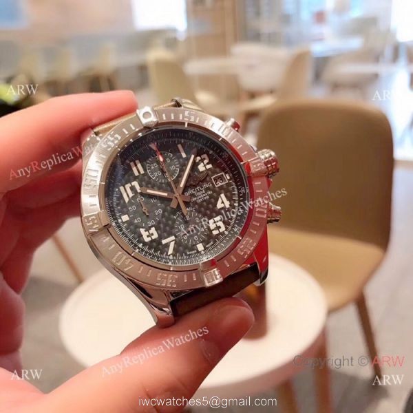 New Copy Breitling Super Avenger II SS Brown Leather Strap Watch 43mm 7