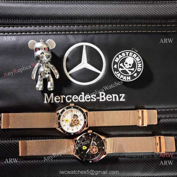 Copy Ferrari Gran Premio Automatico Men Watch Rose Gold White Dial 7