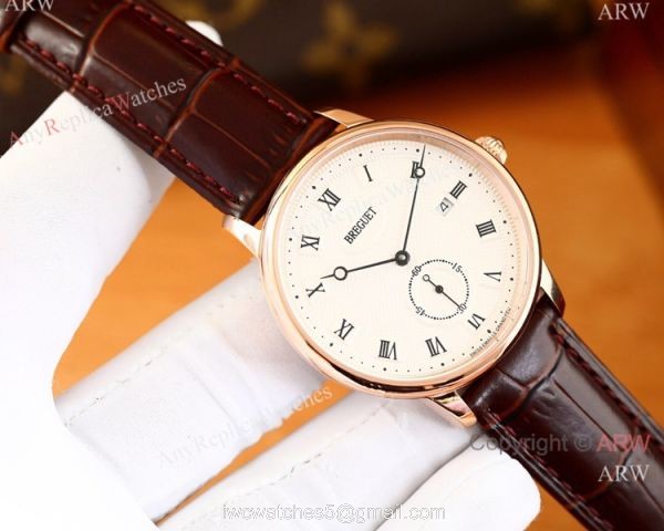 High Quality Breguet Classique Men Watch SS Black Roman Face 7