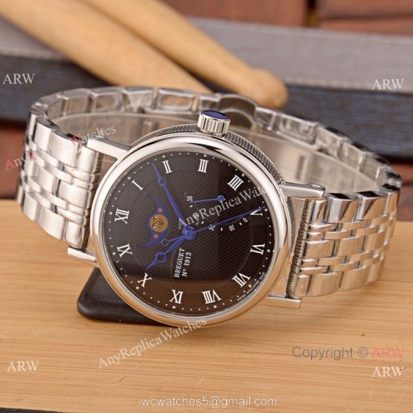 Breguet Classique Moon phase Replica Watch 2-Tone Rose Gold White Dial 7