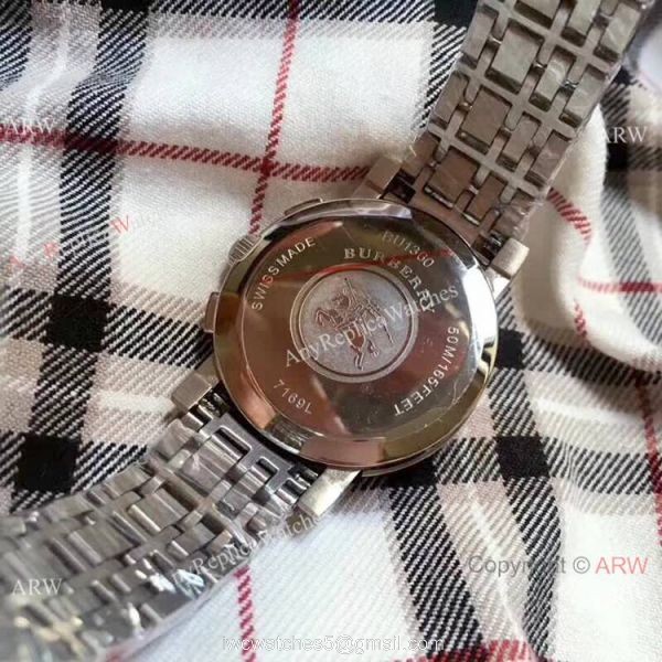Replica Burberry Chronograph Two Tone Rose Gold Watch Swiss Quality 7