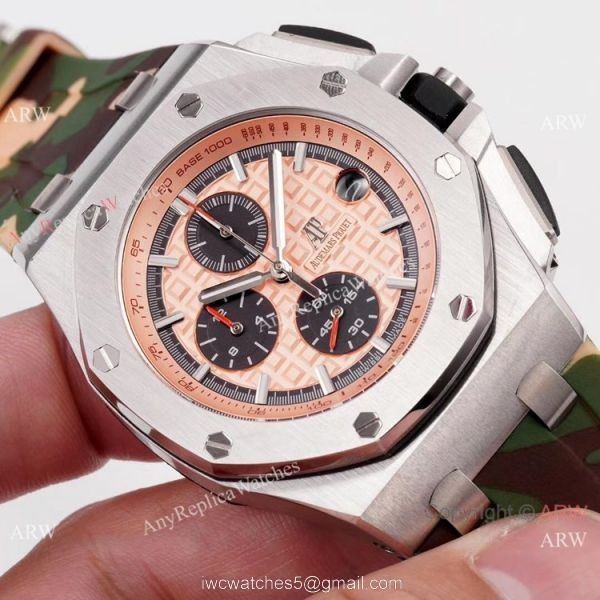 2019 Copy Audemars Piguet Royal Oak Offshore Watch SS Camouflage Strap 7