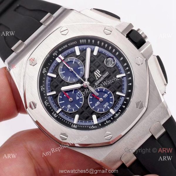 Audemars Piguet Royal Oak offshore Replica Watches SS Blue Sub-dials 7