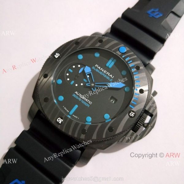 Replica Panerai Submersible Rubber Strap Carbotech Carbon PAM 960 7