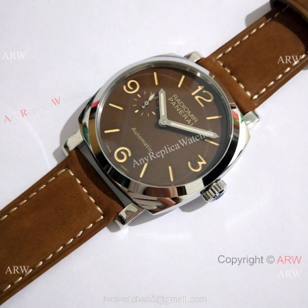 Best Copy Radiomir Panerai SS Brown Leather Strap Watch PAM 619 7