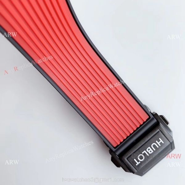 Swiss Grade Copy Hublot Spirit of Big Bang Tourbillon Carbon Watch Red Rubber Strap 7