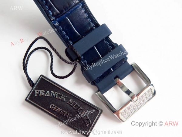 Swiss Clone Franck Muller Vanguard Yachting Blue Dial diamond Watch 7750 Movement 7