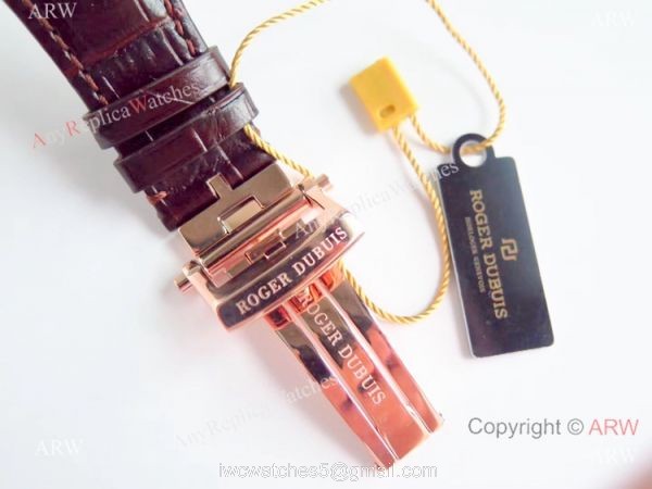 Swiss Replica Roger Dubuis Excalibur Rose Gold Skeleton BBR Factory 505SQ Watch 7