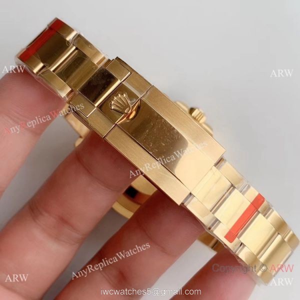(EW) Replica Rolex GMT Master II Swiss ETA 2836 Yellow Gold Green Dial Watch 7