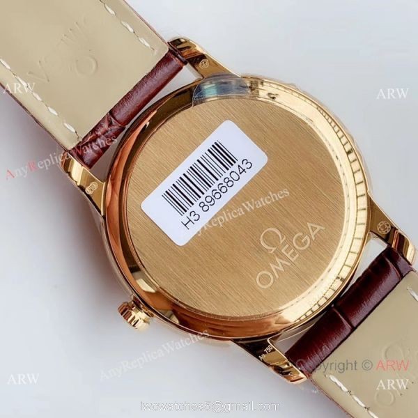 (DV) Swiss Grade Omega De Ville Prestige Yellow Gold Power Reserve Copy Watch 7