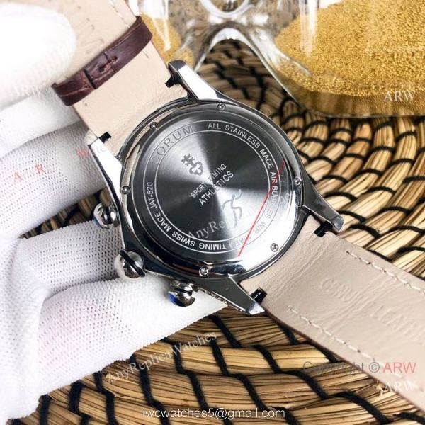 Bubble Chronograph Corum Watch Diamond Case Black Dial 7