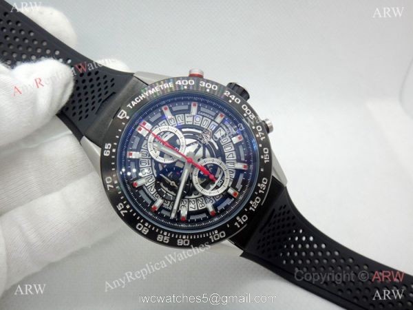 Copy Tag Heuer Carrera Calibre 01 Black Chronograph Dial watch 45mm 7