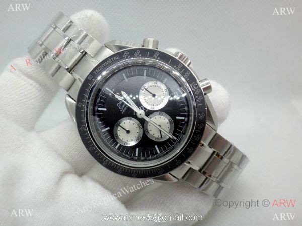 Copy Omega Speedmaster Watch Stainless Steel Black Dial 44mm 7