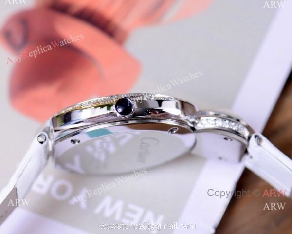 Higher Quality Cartier Ladies 35mm Watch Stainless Steel Diamond 7