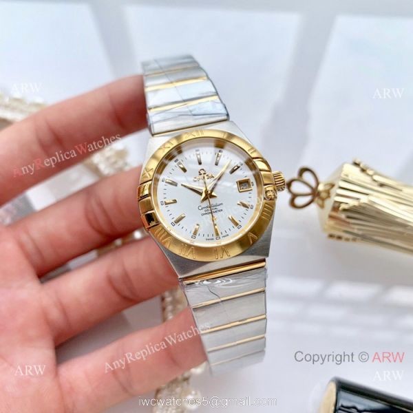 Women Omega Double Eagle 2-Tone Rose Gold Diamond Watch High Quality Replica Watches China 7