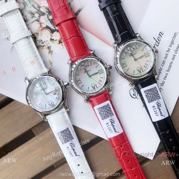 Replica Chopard Happy Sport 36mm Watches 2-Tone Rose Gold White Dial 7