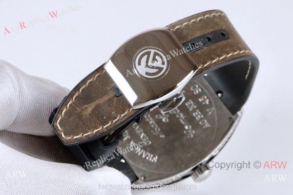 Franck Muller Vanguard Replica Watch SS Iced Out Gray Dial 7