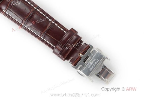 Longines Master Collection Moonphase SS Brown Leather Strap Watch Swiss Grade 1 7
