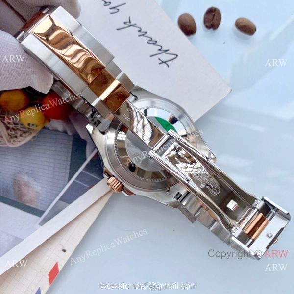 New Rolex Yachtmaster Rose Gold Replica Watch Silver Dial 7