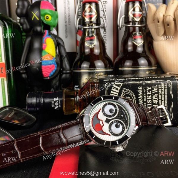 New Copy Konstantin Chaykin Joker Watch Black Bezel Leather Strap 7