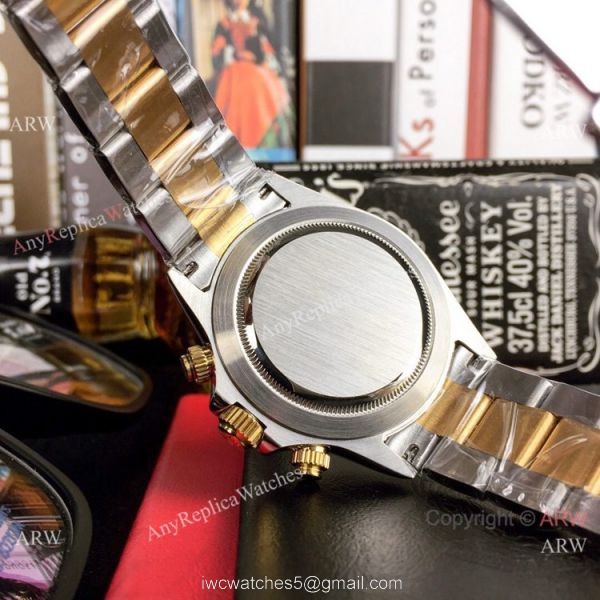 Copy Rolex Two Tone Daytona 40mm Watch Gold Dial with Diamond Gold Rolex Daytona Replica 7