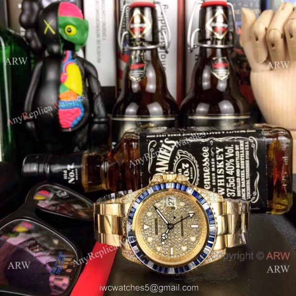 New Rolex GMT Master 2 Rainbow Bezel Yellow Gold Watch Any Watch Replica 7