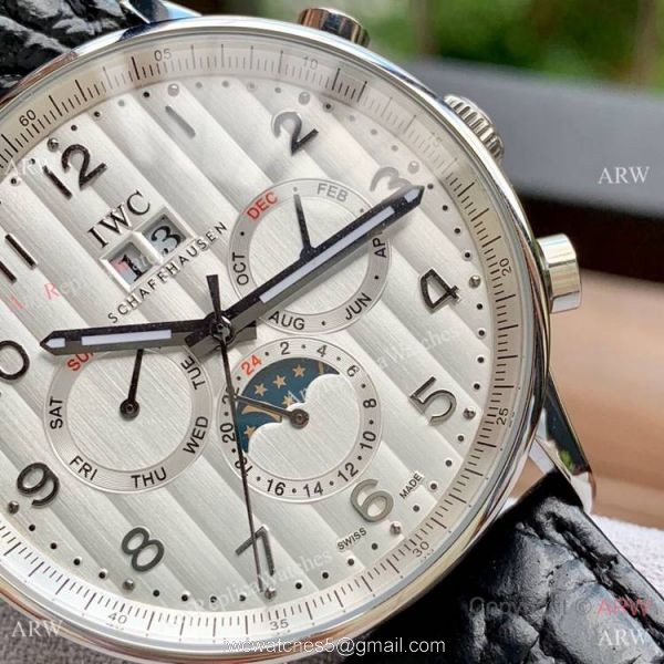 Copy IWC Portofino Grand Complication SS White Dial Watch Best Quality 7