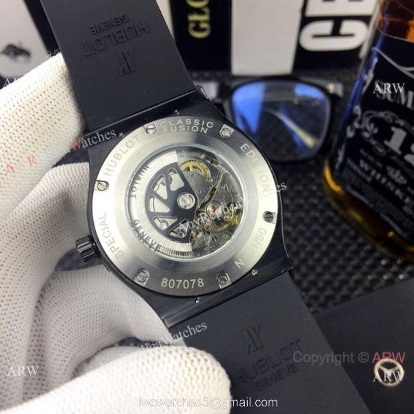Hublot Classic Fusion Skeleton Copy Watches All Black 7