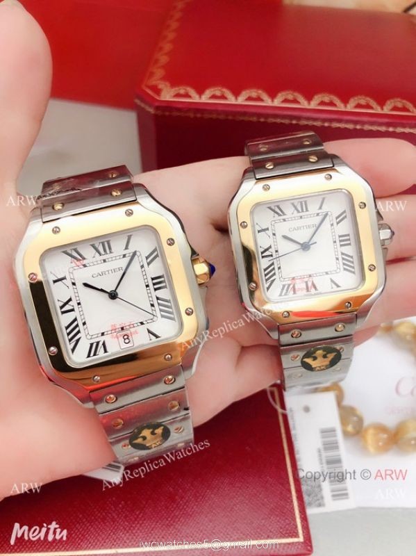 New Replica Cartier Santos de All Gold Watch 39mm or 35mm 7