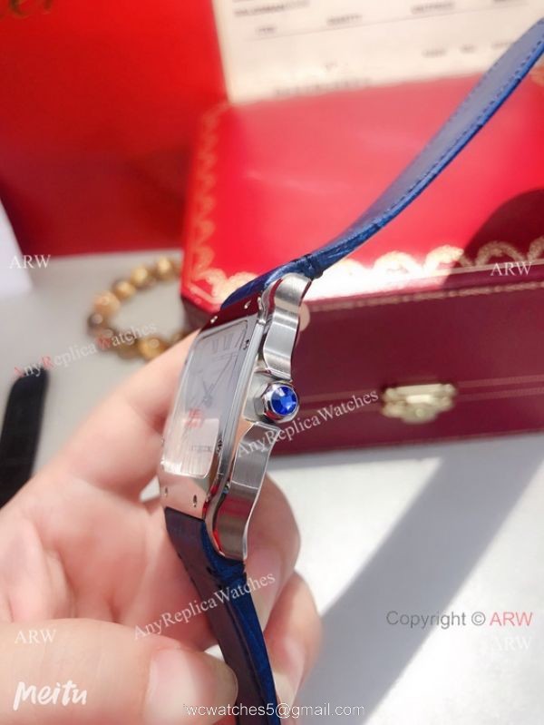 Buy Replica Cartier Santos de SS White Roman Dial Watch Quartz 7