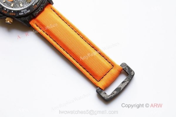 1:1 Best Edition Rolex Daytona Carbon Fiber Orange Rubber Strap Watch 7750 Movement 7