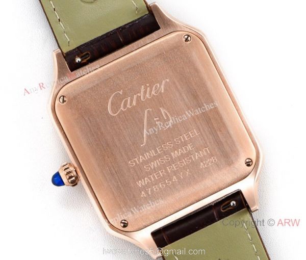 Swiss 9015 Cartier Santos-Dumont Rose Gold Watch New Cartier Watches 7