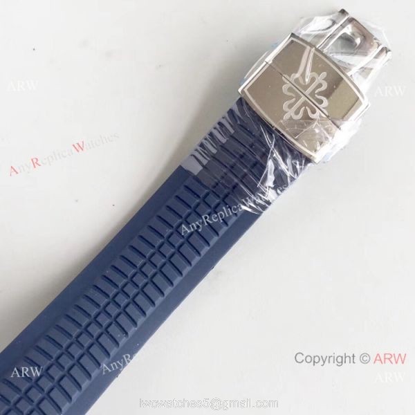 PF Factory V2 Patek Philippe Aquanaut SS Blue Dial Watch Super Clone 7
