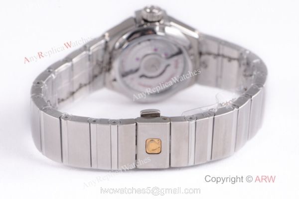 Swiss Replica Omega Constellation 316L Steel Grey Mop Dial Watch Lady 7