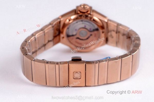 Swiss Replica Omega Constellation Rose Gold Diamond 27mm Watch 2019 New 7