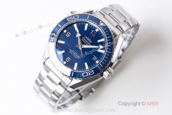 (VS) Omega Seamaster Super Clone Watch Planet Ocean 600M Blue Dial Blue Ceramic 43.5mm 7