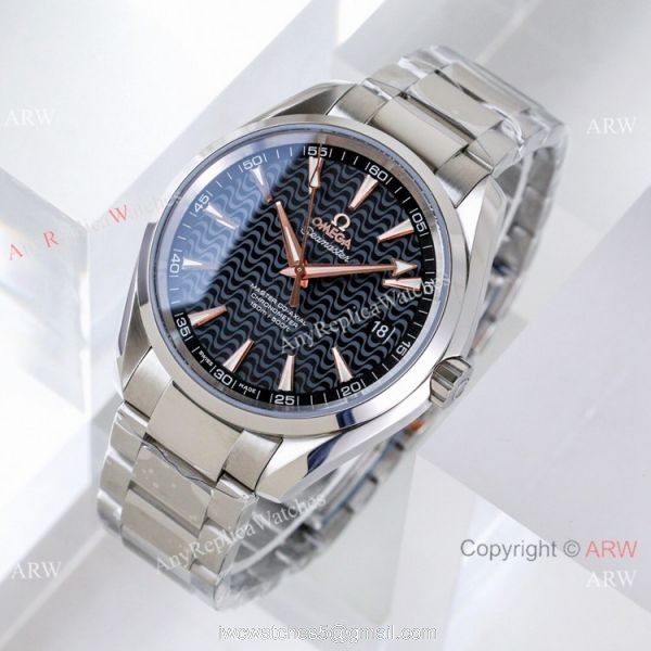 (VS)Best Replica Omega Seamaster Aqua Terra VSF 8500 Watch Stainless Steel Wave Dial 7